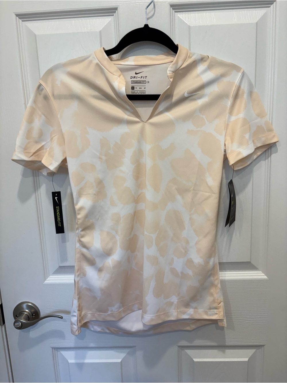 Nike Women’s Dri-FIT Short Sleeve Top - Cream/White Floral #1081